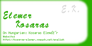 elemer kosaras business card